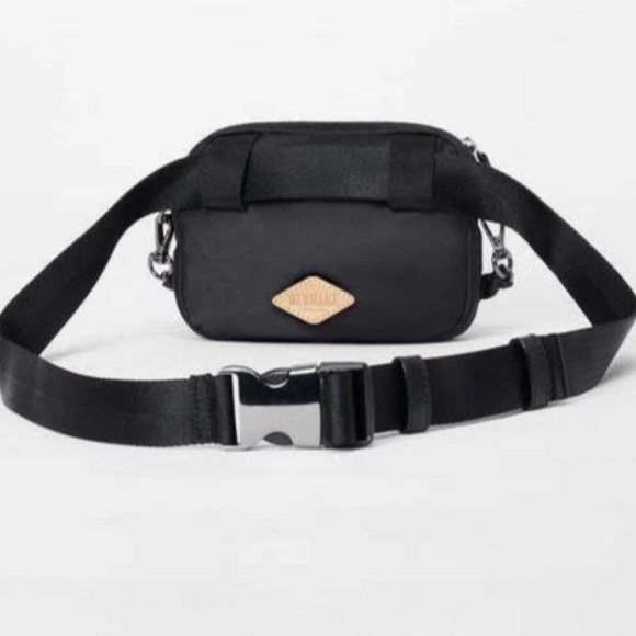 MZ Wallace Black Bowery Convertible Belt Bag To Crossbody Bag